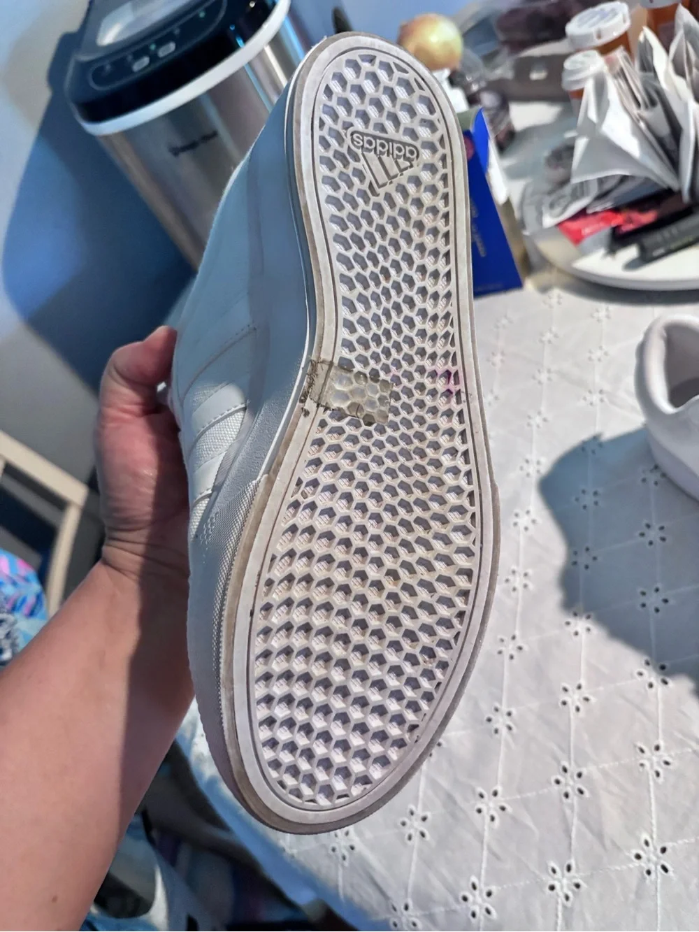 adidas White Low-Top Canvas Sneakers